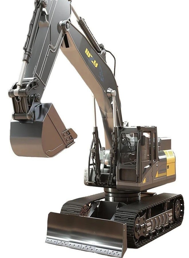 RahiGlow Remote Control Excavator Toys for Boys Rc Digger Construction Toys Tractor,Simulated Smoke, Sound, Lighting, Metal Digging Head,Rc Truck Gifts for Boys - Adult, Multicolor - Image 3